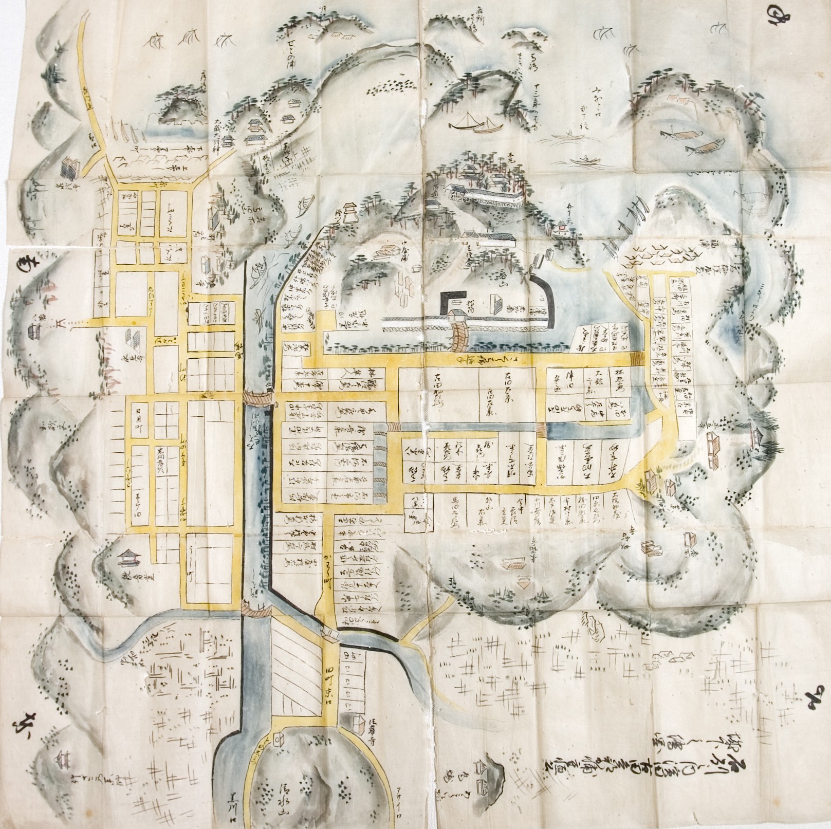 新たに発見された浜田城下町絵図の画像
